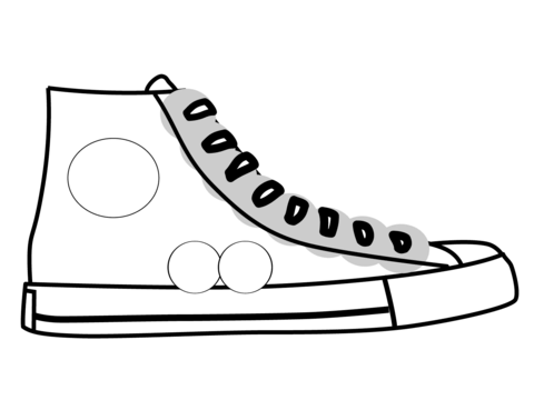 High Top Shoe Coloring Page